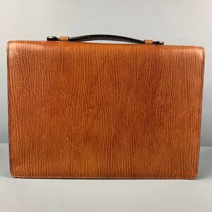 BALLY Cognac Leather 3 Ring Binder